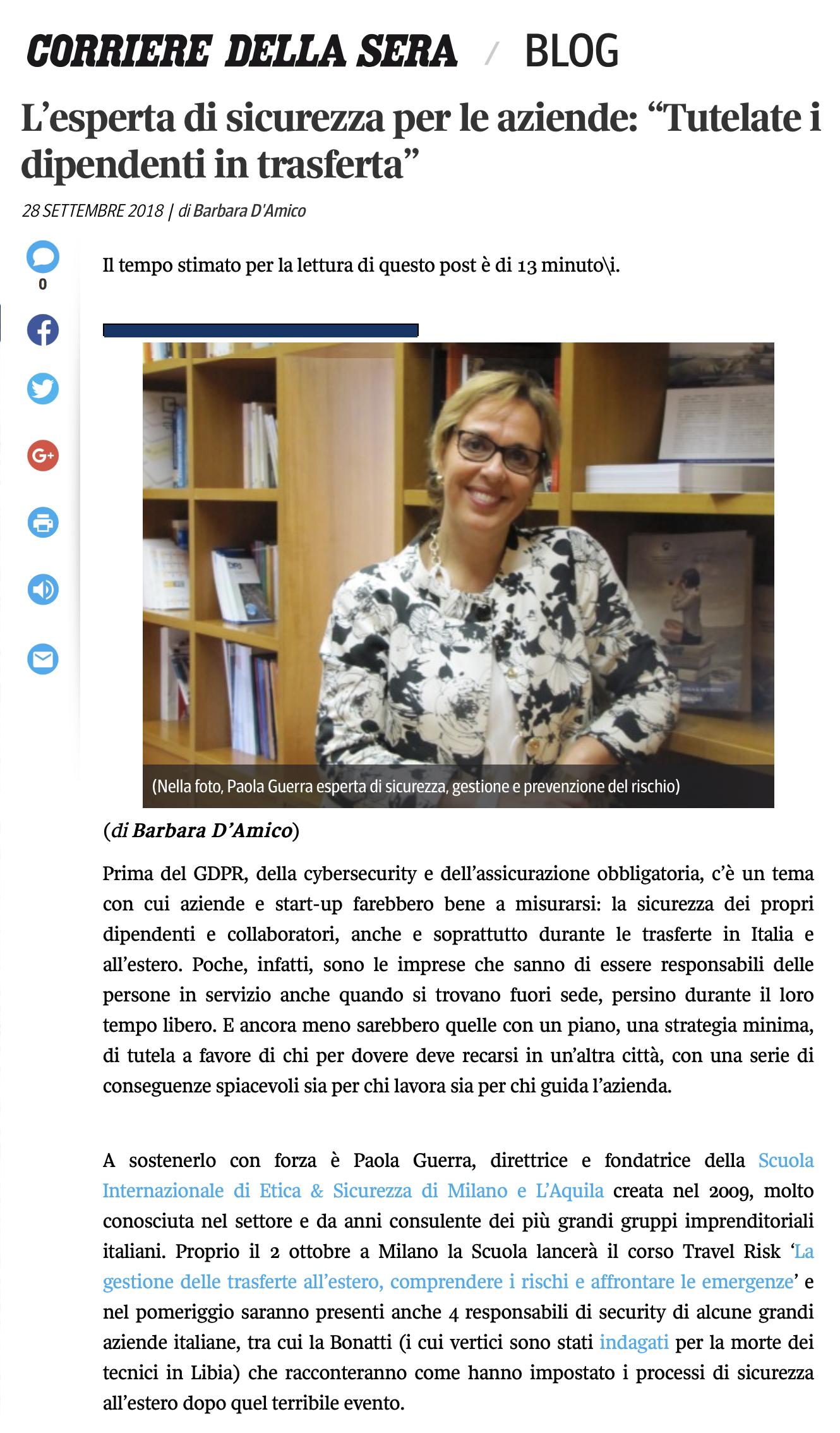 Articolo corrriere