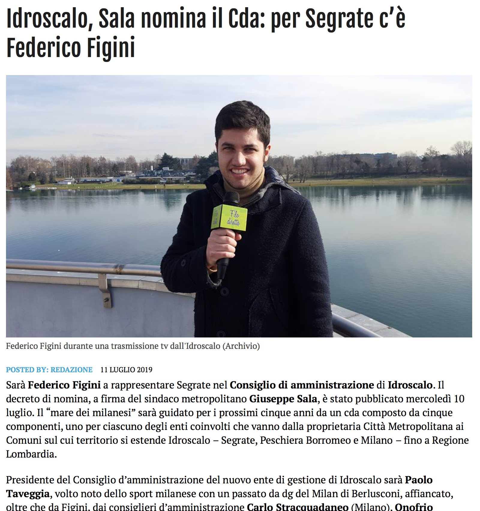 Idroscalo: nomina Paola Guerra