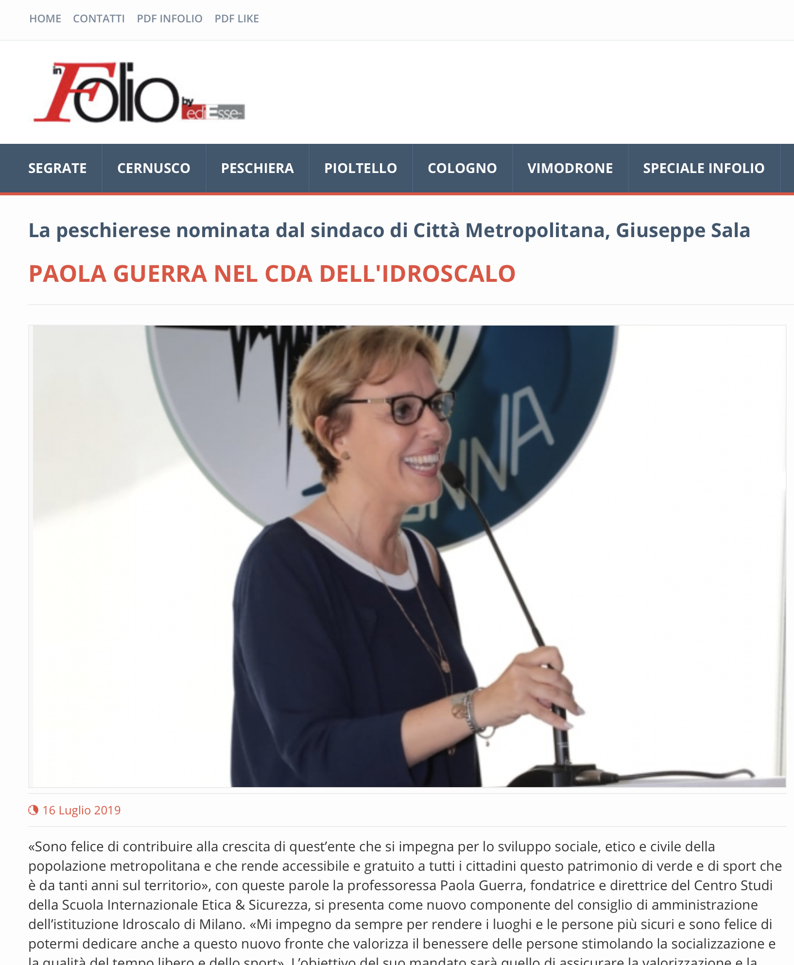 Nomina Paola Idroscalo