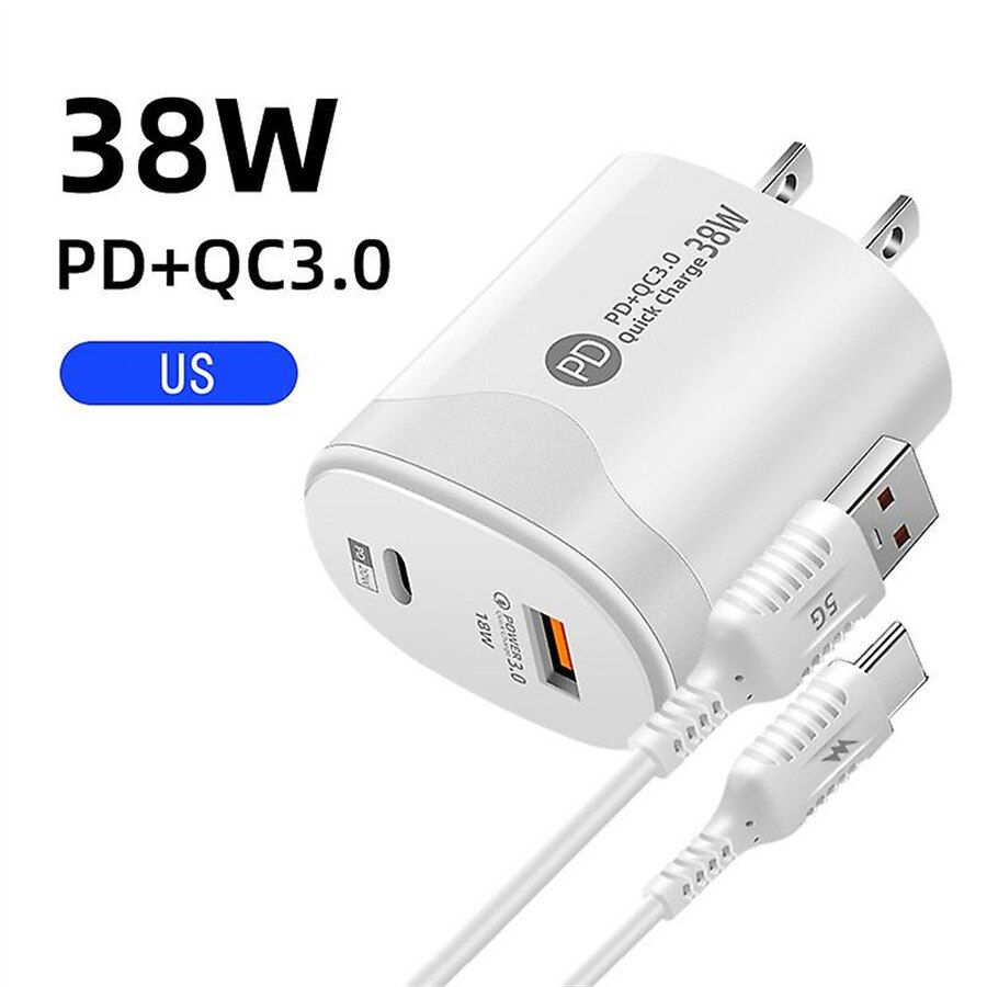 Dual Port Wall Charger Quick Charge American Standard PD20W Power3.0