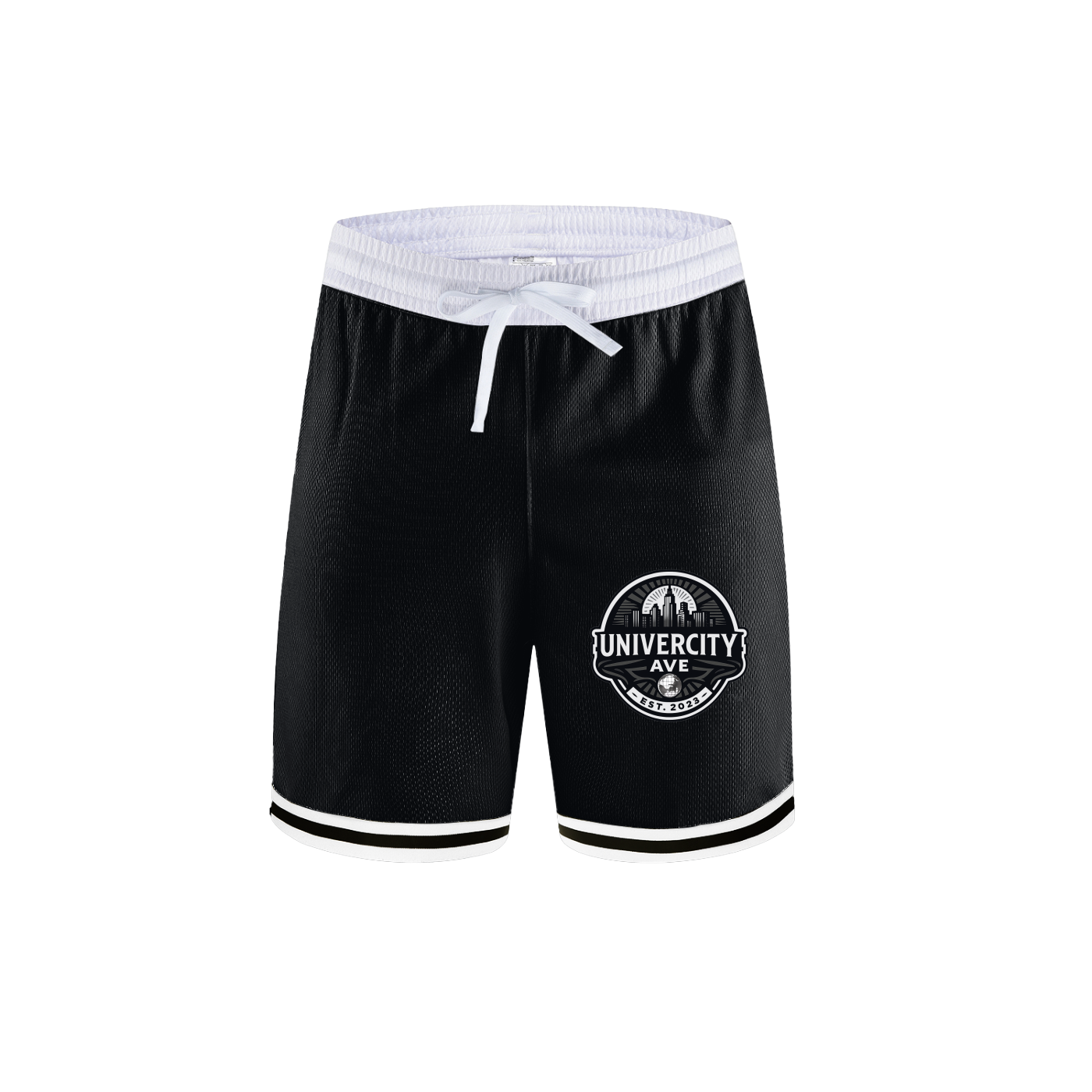 UniverCity AVE Classic Stripe Trim Basketball Shorts