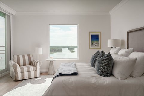 Tampa Florida Interior Designer Primary Bedroom by Hendrickson Interior Design