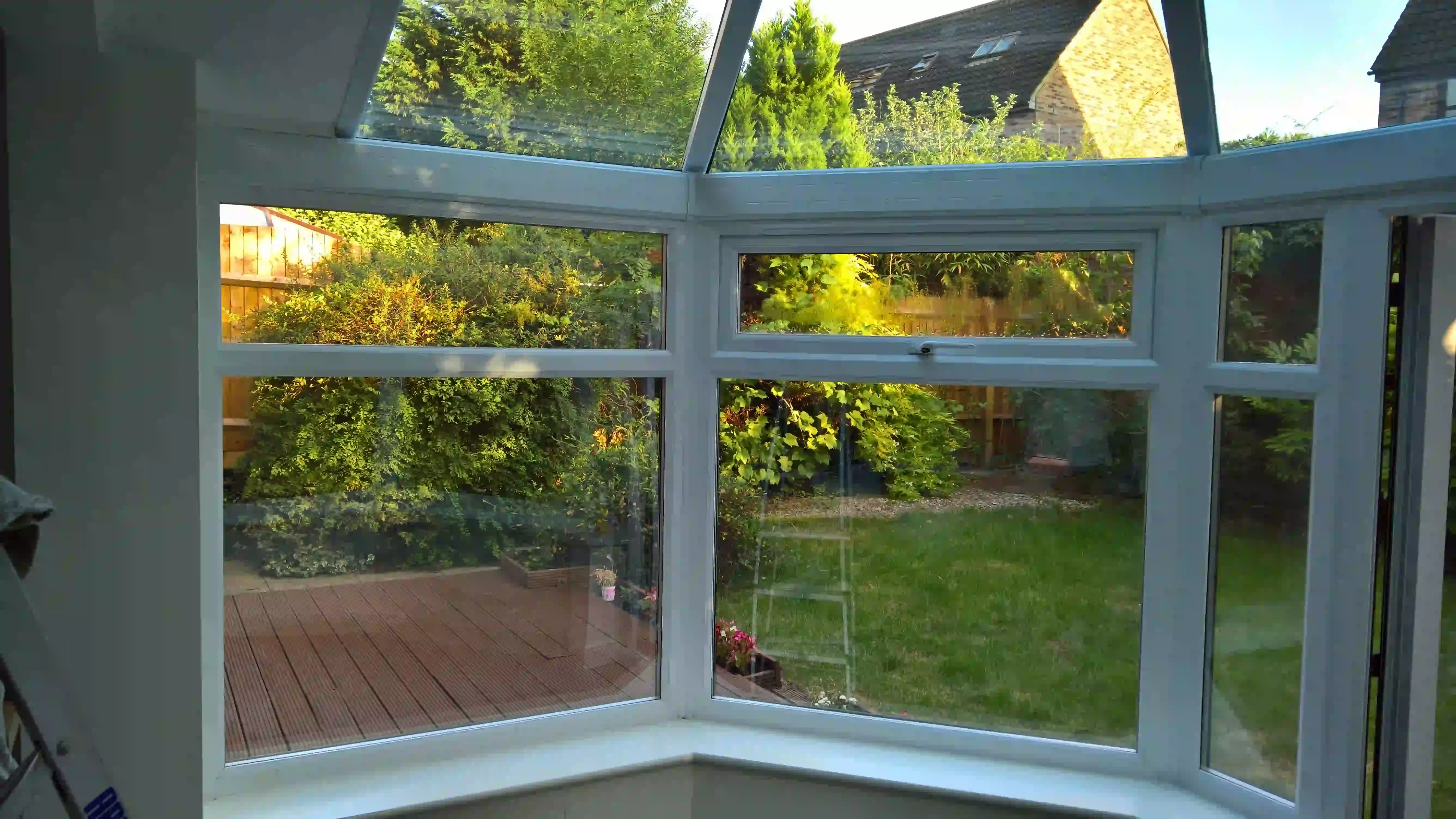 A bright, spotless conservatory, sparkling clean on both the inside and outside after a professional internal and external valet.