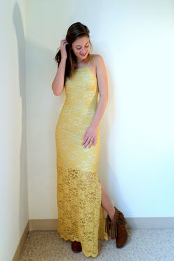 Gold Dress Model Edit Crop