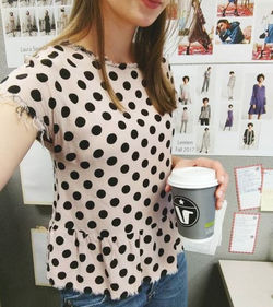 Rayon Raw Edge Peplum Top