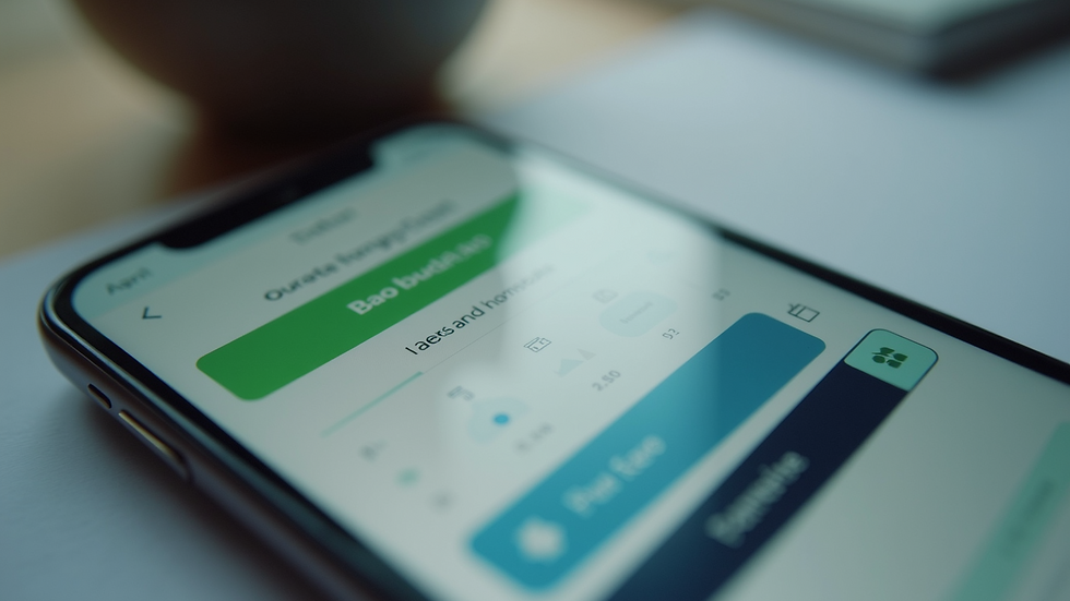 Close-up view of a smartphone screen showing a budgeting app interface