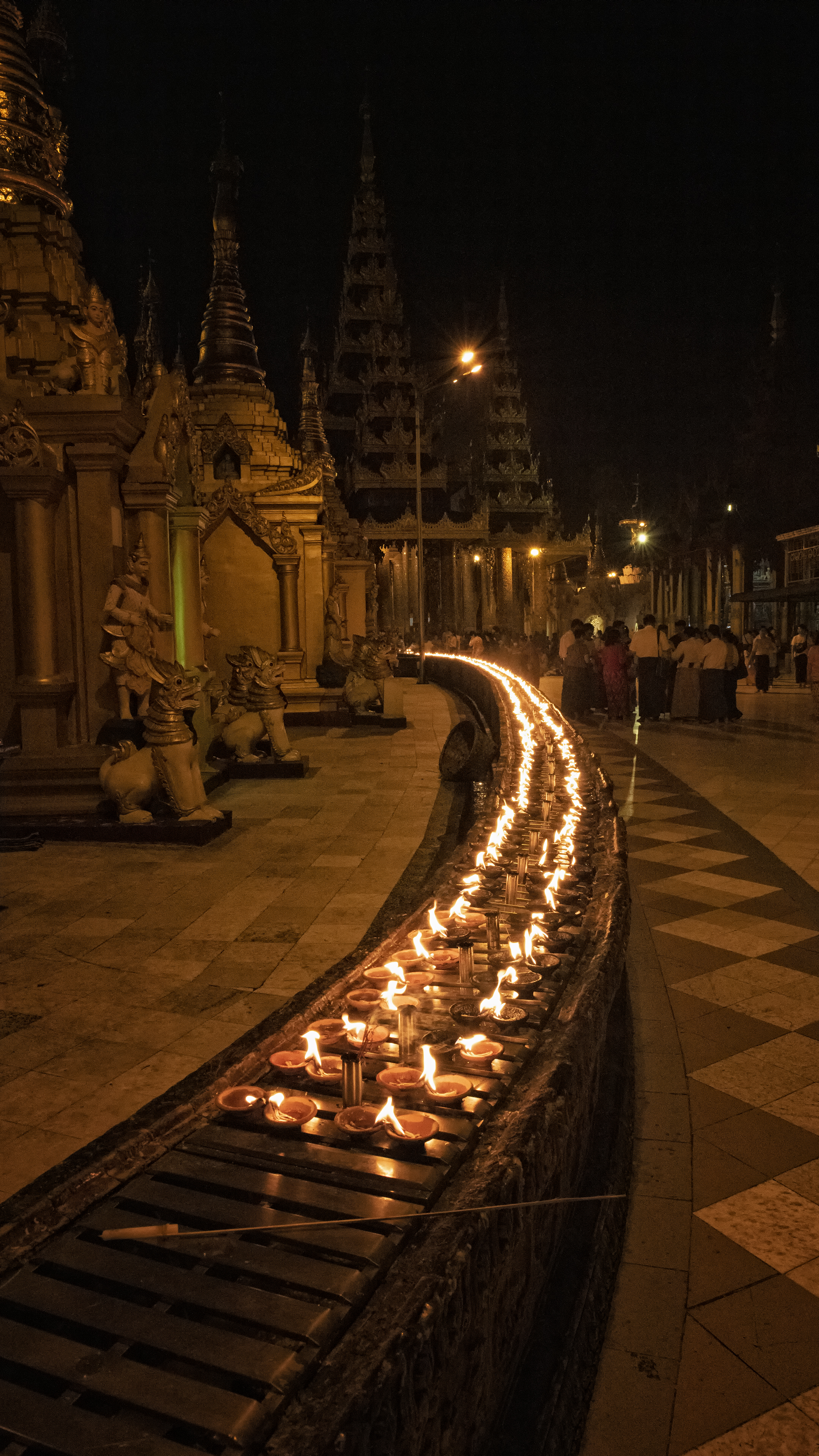 Candles at the Shwedagon Pagoda