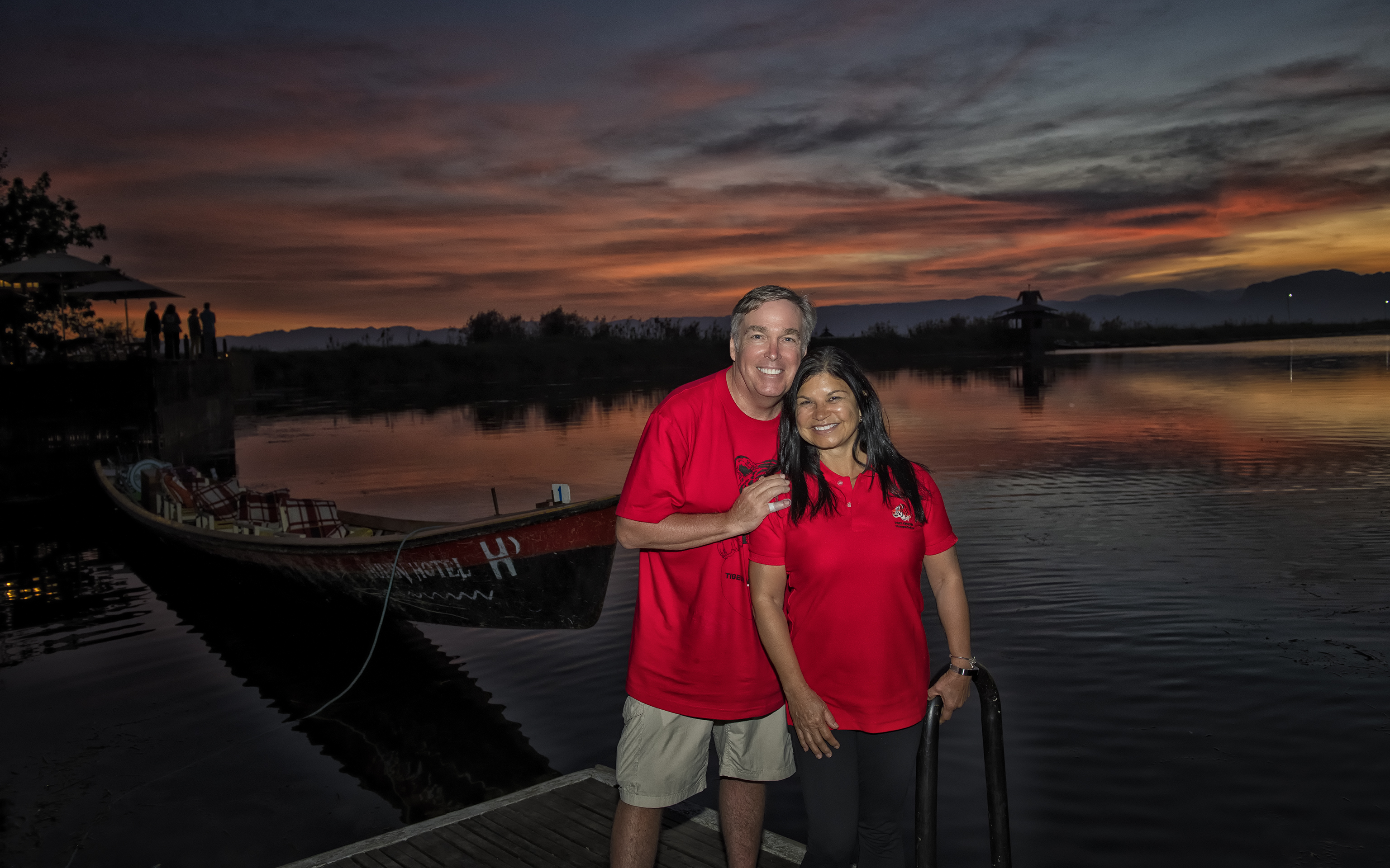 Enjoying the Sunset on Inle Lake