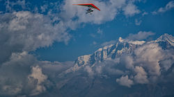 Dirce In-Flight in her Ultralight Flight in Pokhara, Nepal