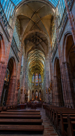 Inside St. Vitus Cathedral in Prague, Czech Republic