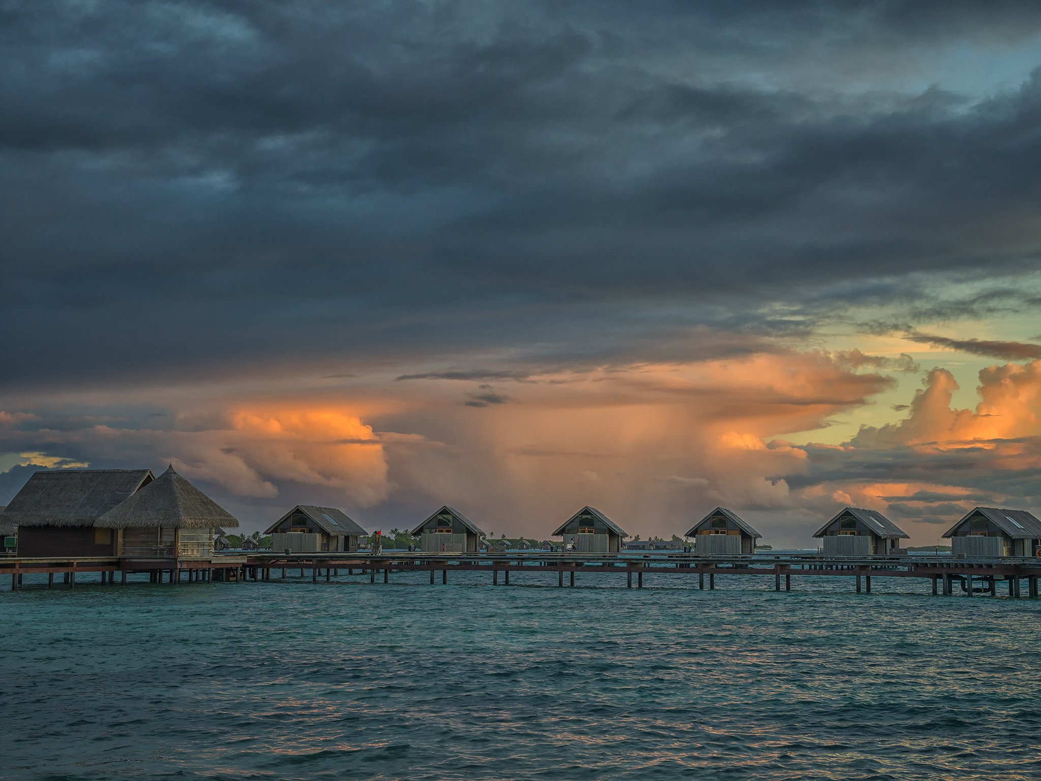 Water Bungalos with Sky