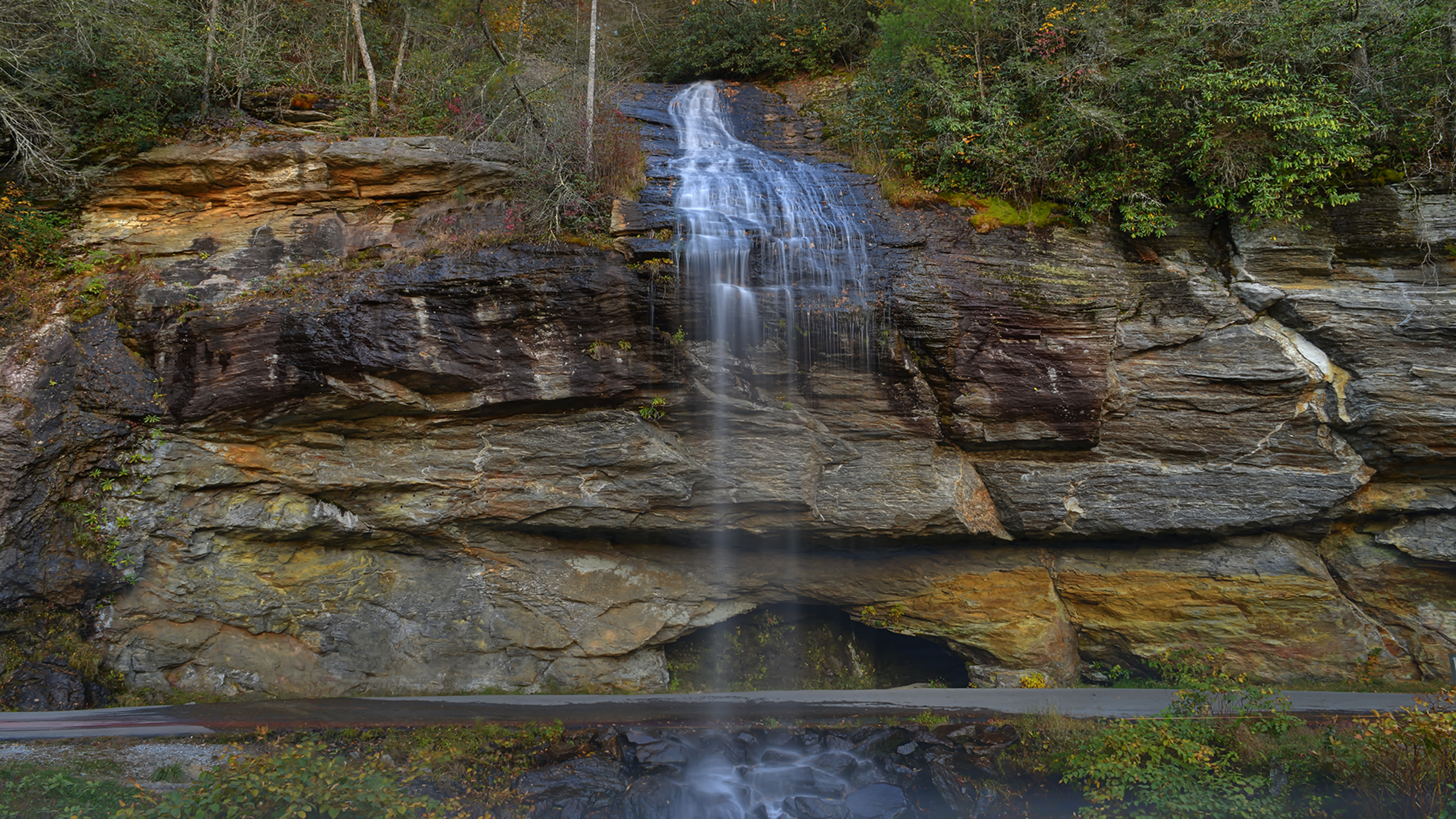 Time to drive behind a Waterfall