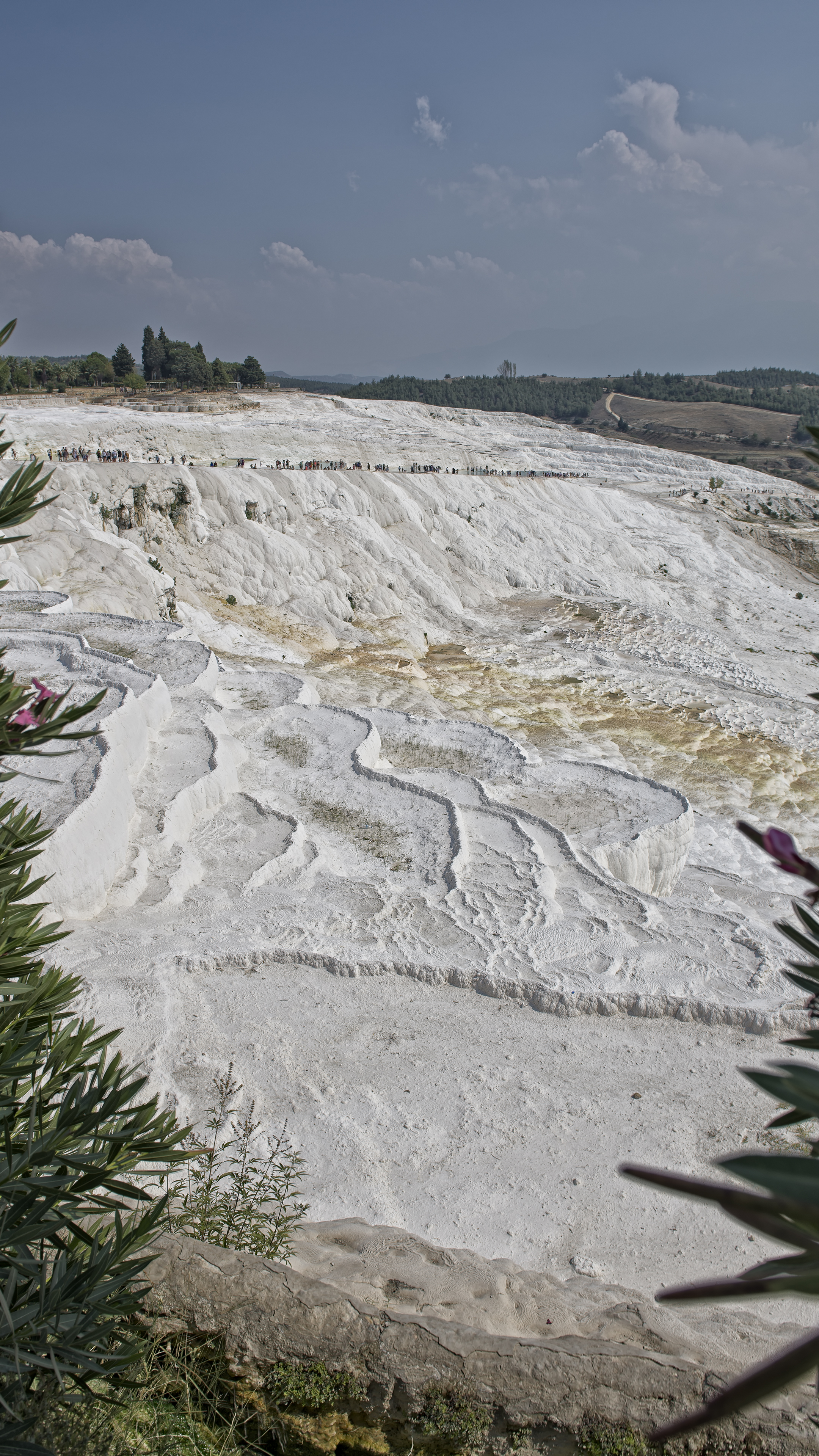 Pamukkale with white lime cascades
