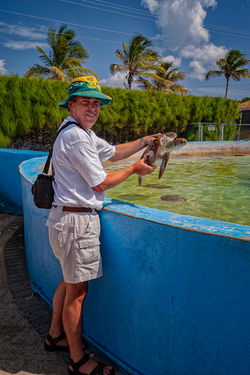 Rob at the Turtle Farm