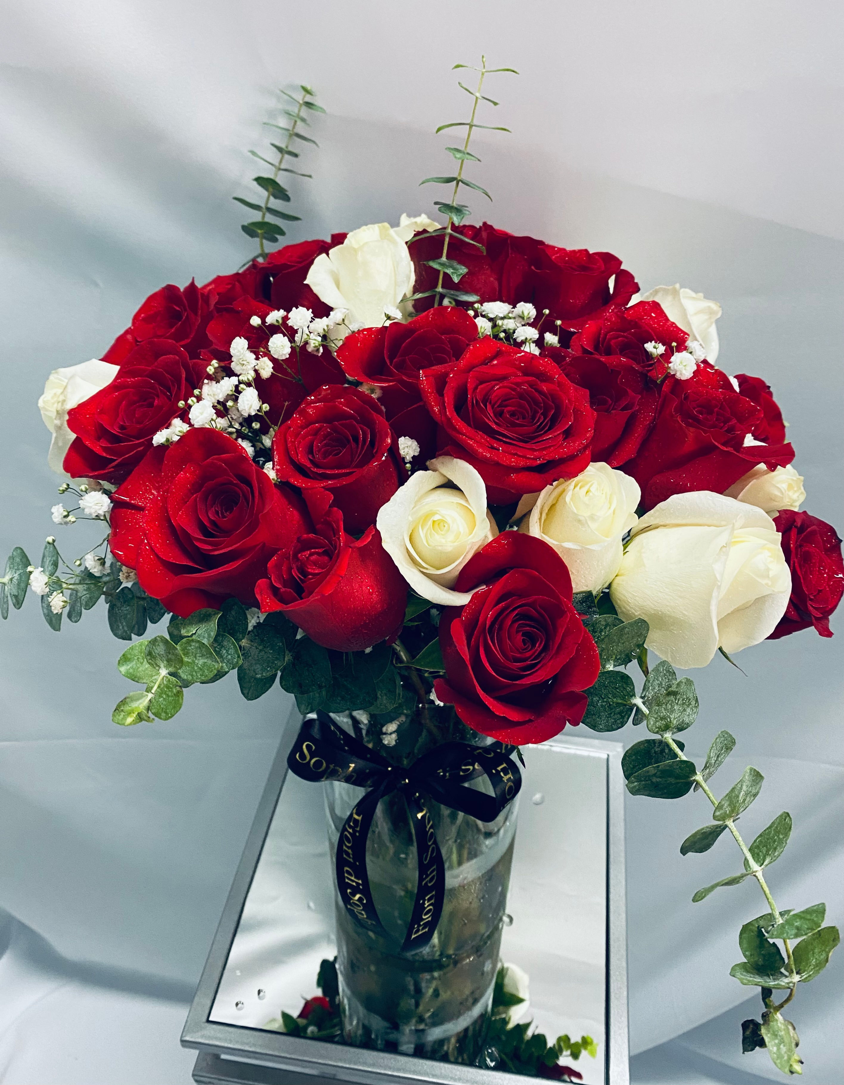 Red and White Roses
