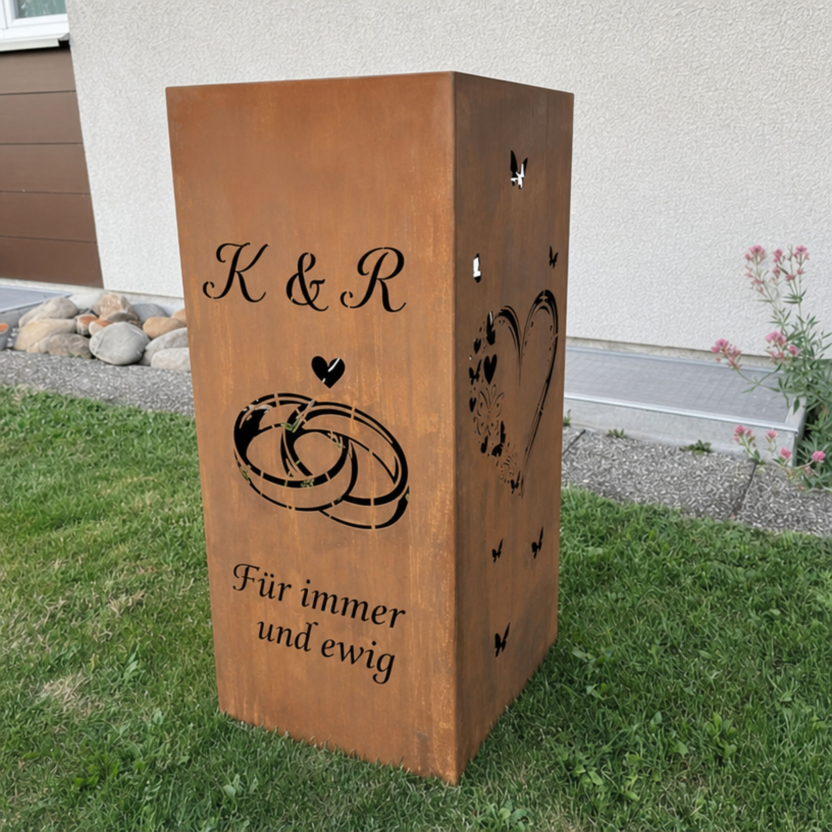 Rostsäule Hochzeit personalisierbar