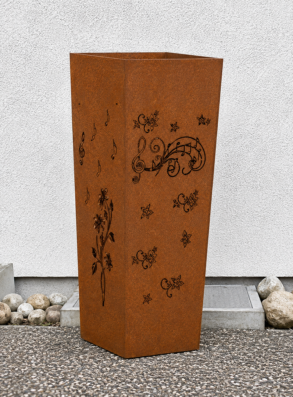 Miniaturbild: Dekorative Rostsäule / Blumentopf konisch –Musik