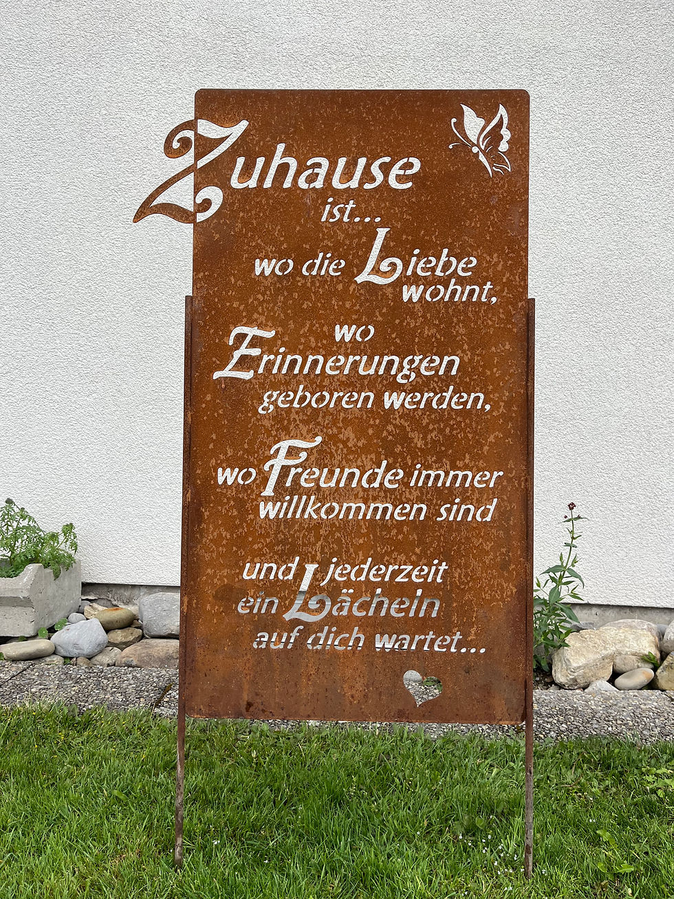 Miniaturbild: Zuhause Schild an Stäben gross