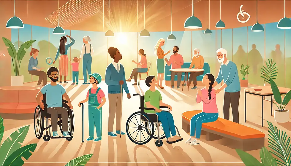 DALL·E 2025-02-16 15.40.22 - A diverse group of people in an inclusive community space. Th