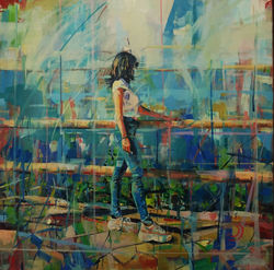 Mirando al mar 81x81