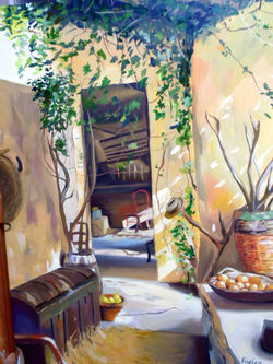 Plantas y baúl_50x65. Óleo