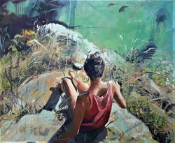 en el acantilado 81x100. def