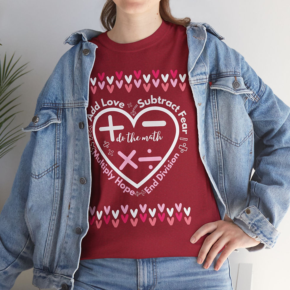 Thumbnail: Cherry Red Valentine Unisex Heavy Cotton Math Shirt