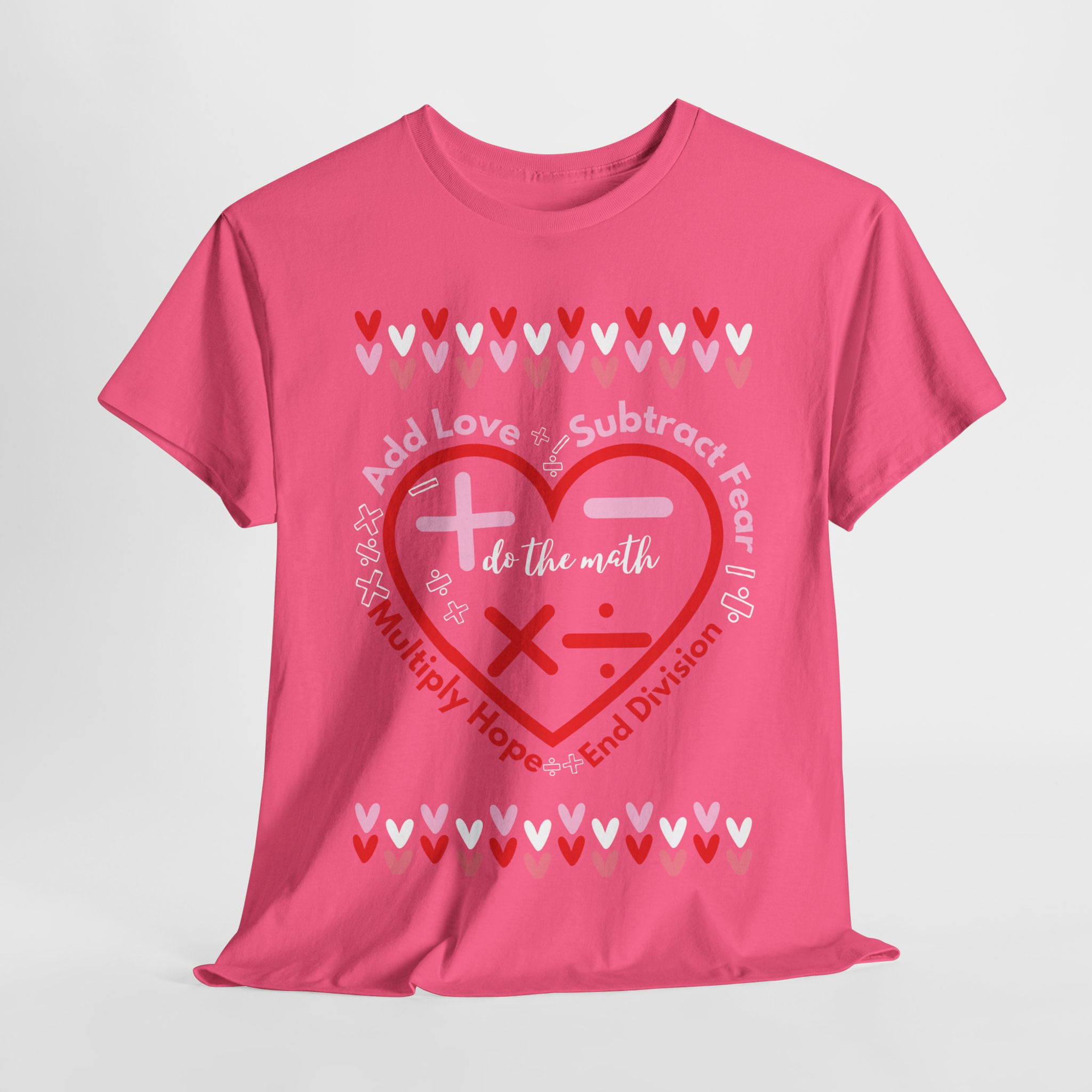 Safety Pink Valentine Unisex Heavy Cotton Math Shirt
