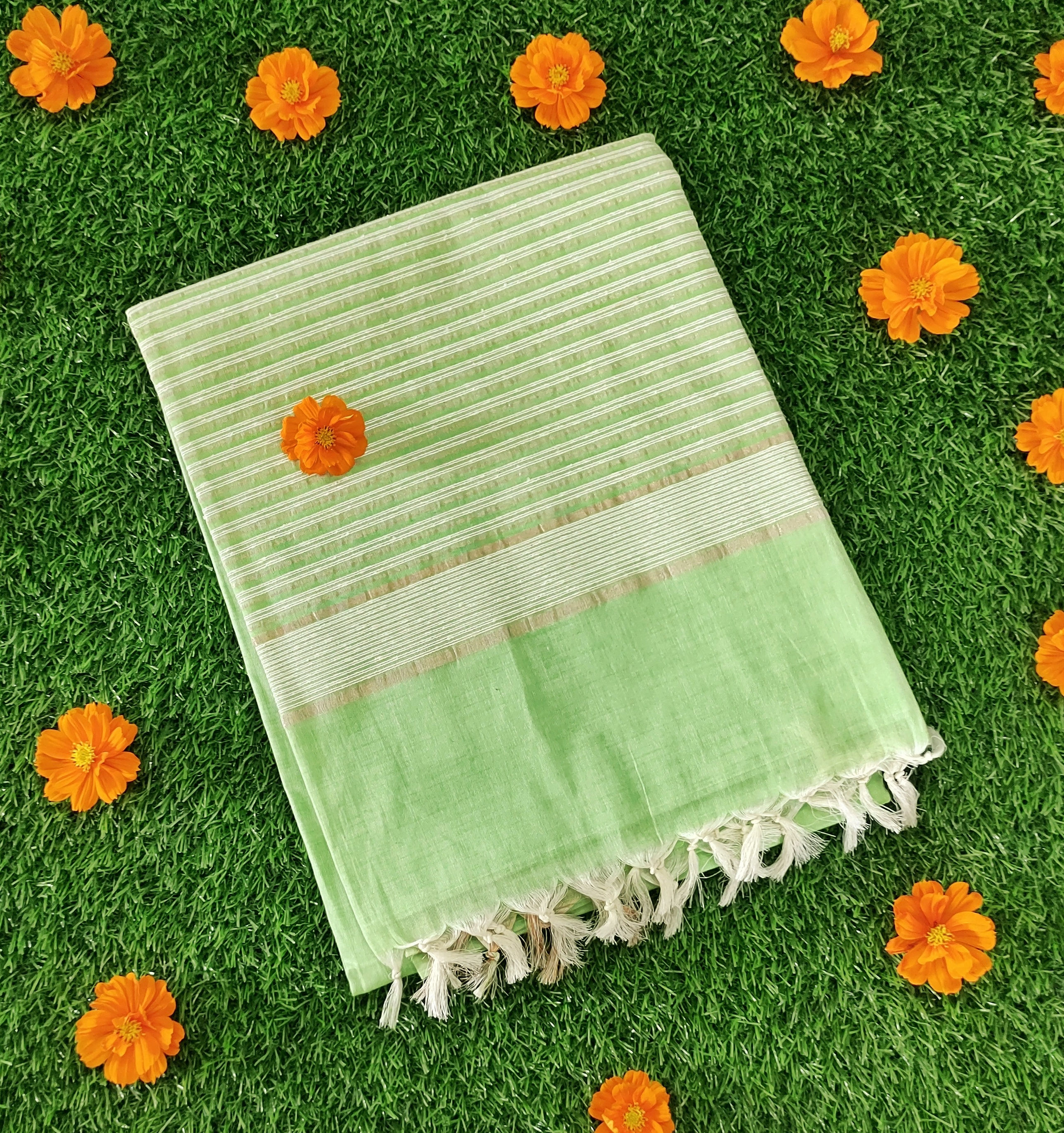 Plain Jute Cotton Saree
