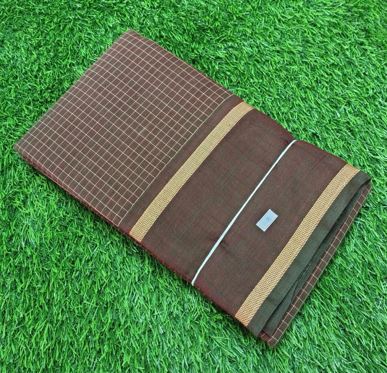 Brown Double shade rich Cotton Saree