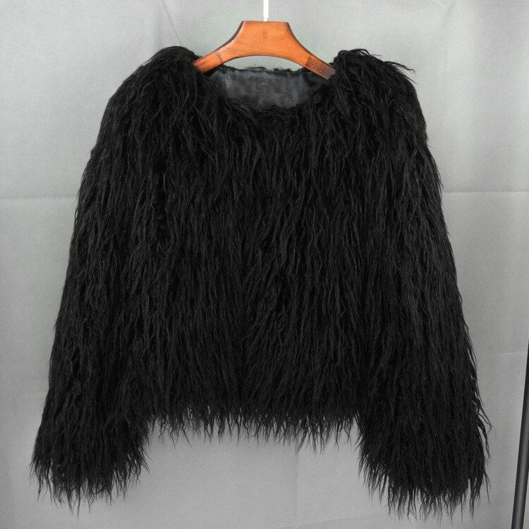 Thumbnail: ZADORIN Colorful Boho Furry Faux Fur Coat