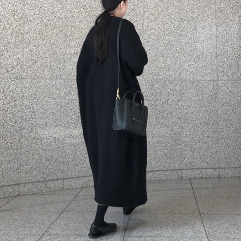 Thumbnail: Fashion New Autumn and Winter Solid Color Casual Simple Long Women's Knitted Lon