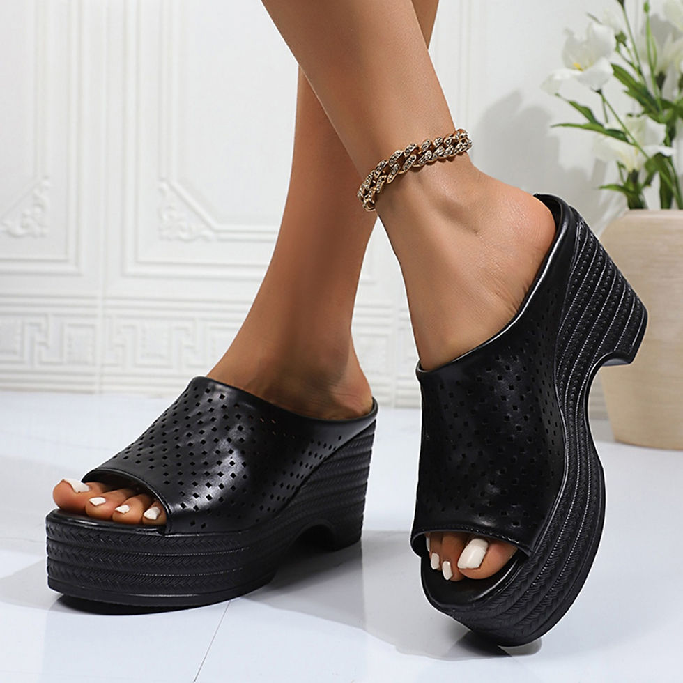 Thumbnail: Women Summer Wedge Sandals Slope Heel Comfortable Shoes for Women Breathable Hol