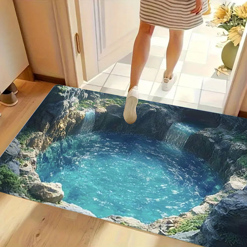 1pc Flannel + 800gsm + Dot Plastic Bottom Indoor Entrance Welcome Doormat | Moun