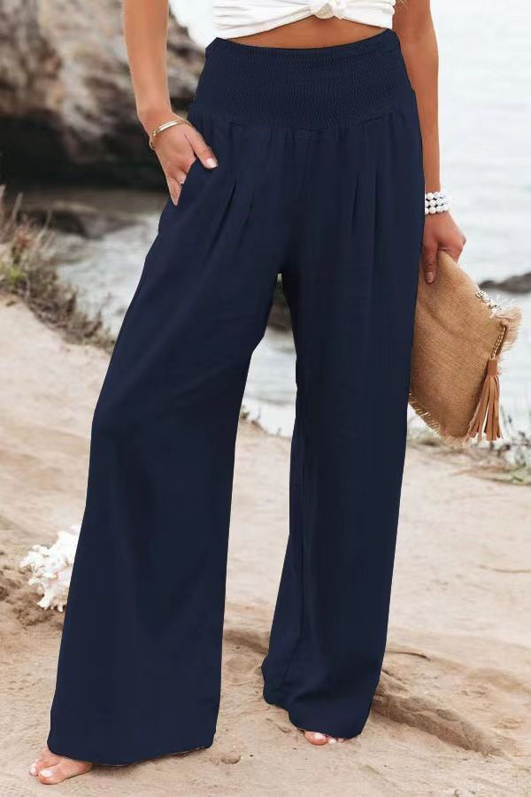 Thumbnail: Casual Widelegged Cotton Linen Slas Women Faion  Comfortable Breathable Loose Fi