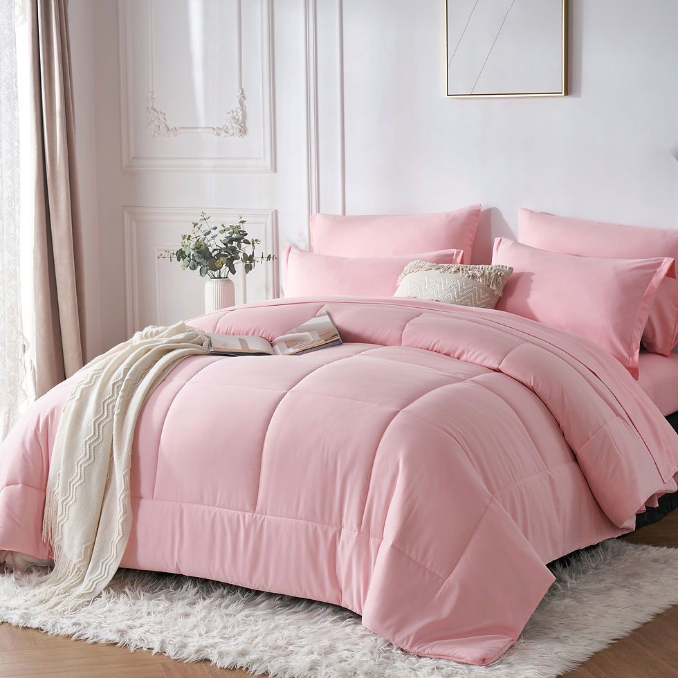 Thumbnail: 7 Piece Bed In A Bag Comforter Set Queen, Stylish solid geometry   Comforter And