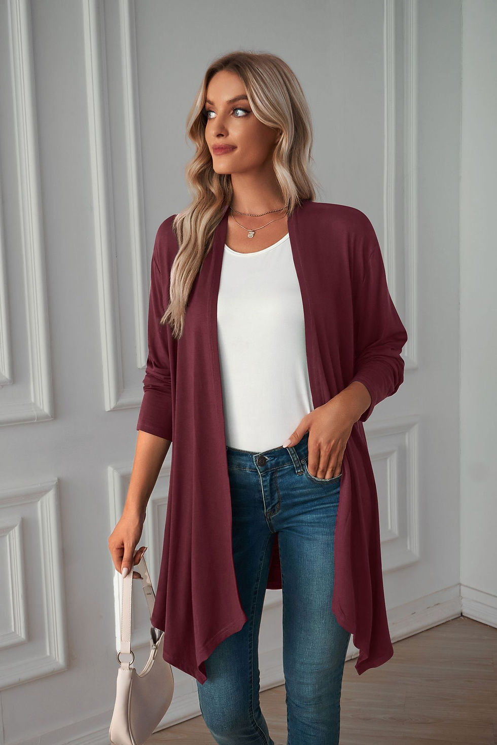 Thumbnail: Autumn New Arrivals Versatile Solid Color Long Sleeved Cardigan Jacket Casual Ou