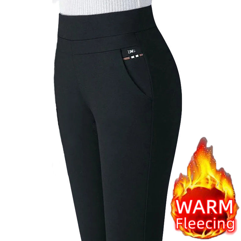 Thumbnail: Thin & Thick Warm Winter Pencil Pants Womens Snow Plush Strench Lady OL SkinnyTr
