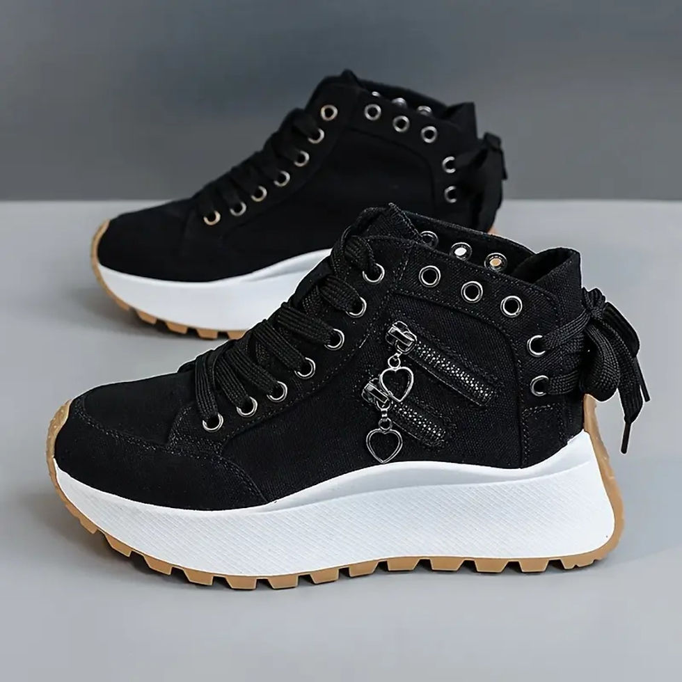 Thumbnail: Designer Women Sneakers High Top Denim Canvas Shoes Female Girls Students Canvas