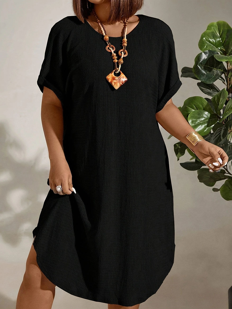 Thumbnail: European and American large-size women's clothing 2025 summer new short-sleeved 