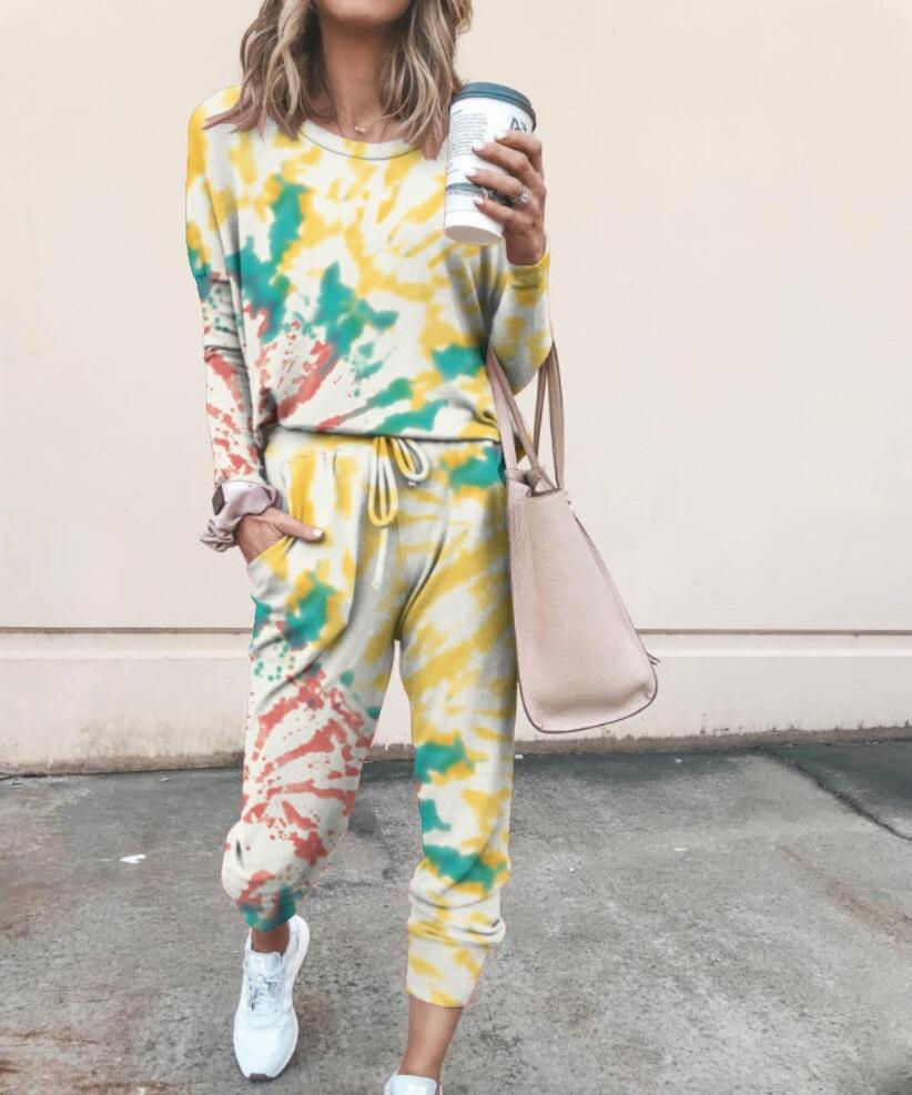 Thumbnail: Autumn Winter Long Sleeve Top Shirt Loose and Long Pants Bottom Women