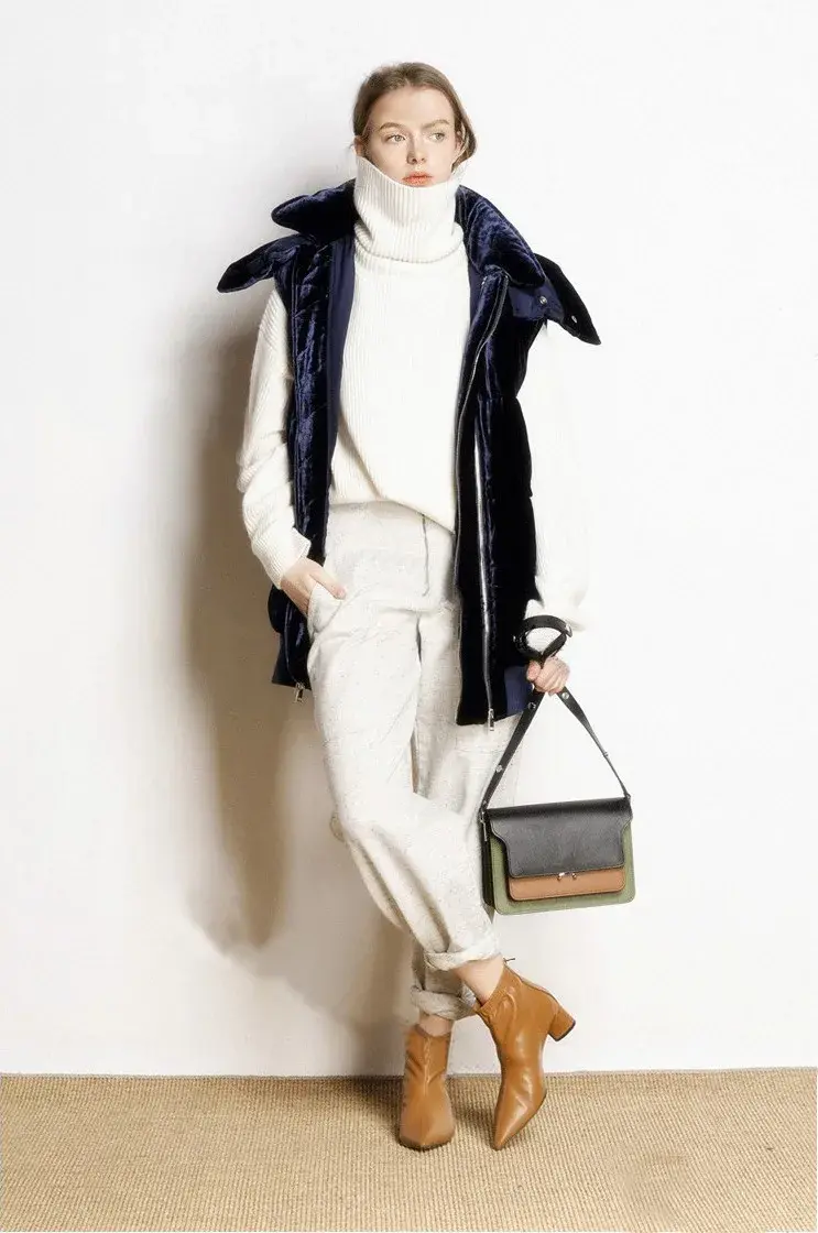 Thumbnail: DY Wool Women's Sweater Autumn Winter Warm Turtlenecks Casual Loose Oversized La