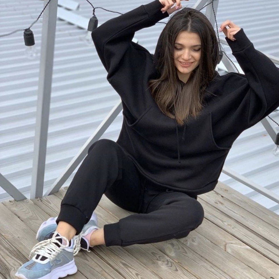 Thumbnail: Two Piece Set  Women Fitness Long Sleeve Outfits Suit Sets 2 Piece Set