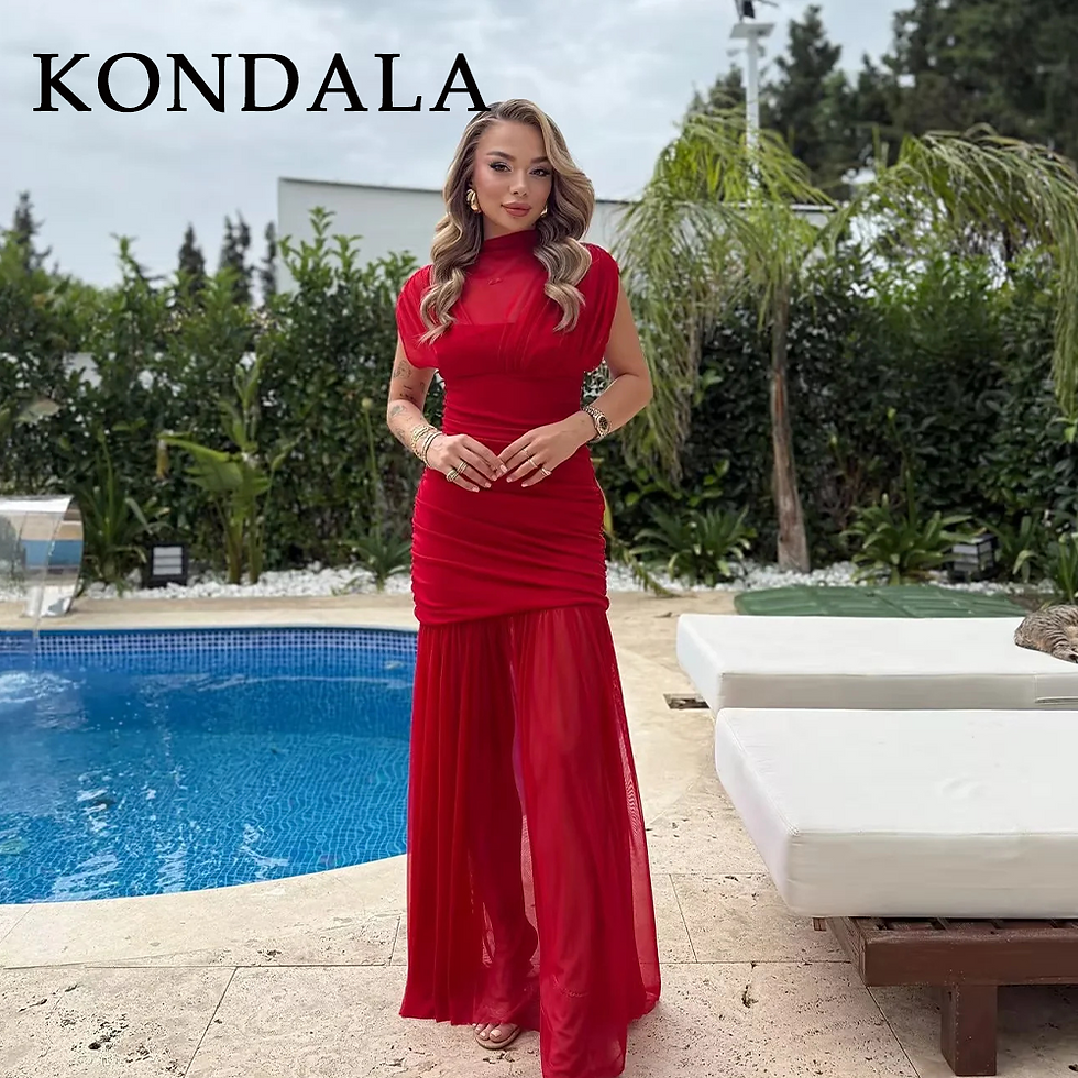 Thumbnail: KONDALA 2025 Fall Winter Elegant Women Dresses Wedding Guest Ladies Patch Work T