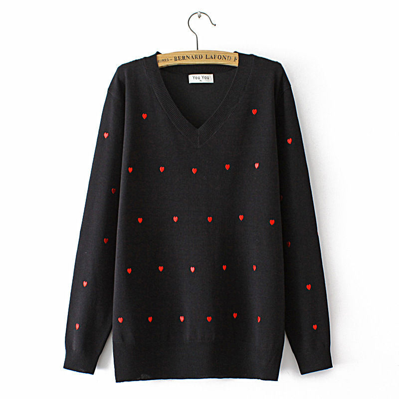 Thumbnail: Plus Size Women's Sweaters Autumn New Loose Casual Knitted Pullovers V-neck Long
