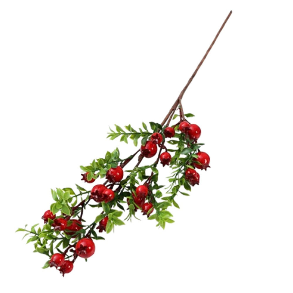 24 Fruit Artificial Pomegranate Branches Realistic Plastic Foam Fruits Branches
