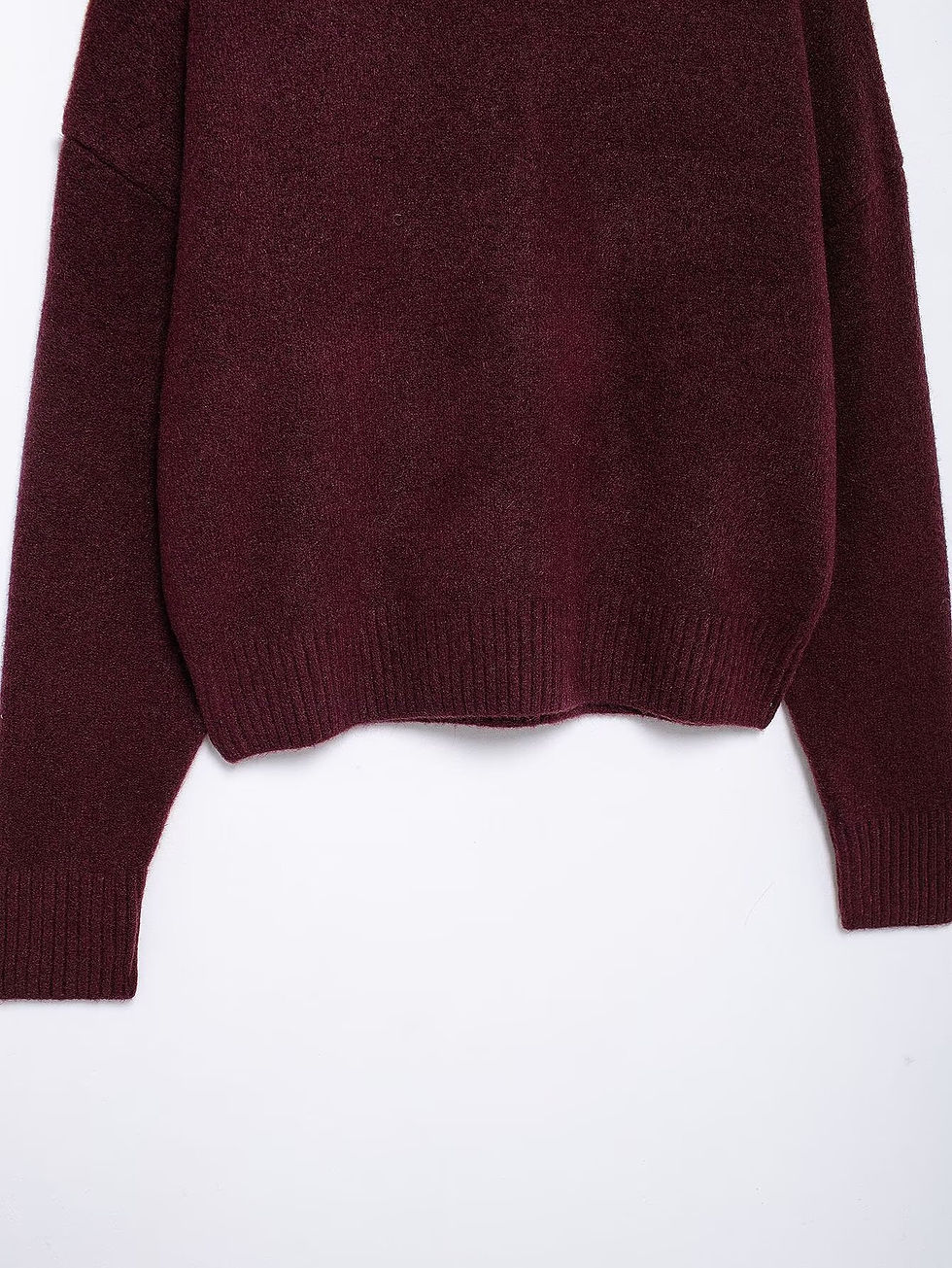 Thumbnail: HH Women Vintage Burgundy Turtleneck Sweater Casual Long Sleeve Knitted Pullover