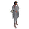 Thumbnail: Wholesale XS~5X Long Sleeve Loose Slit Top 2 Piece Set Fashion Two Piece Pants S