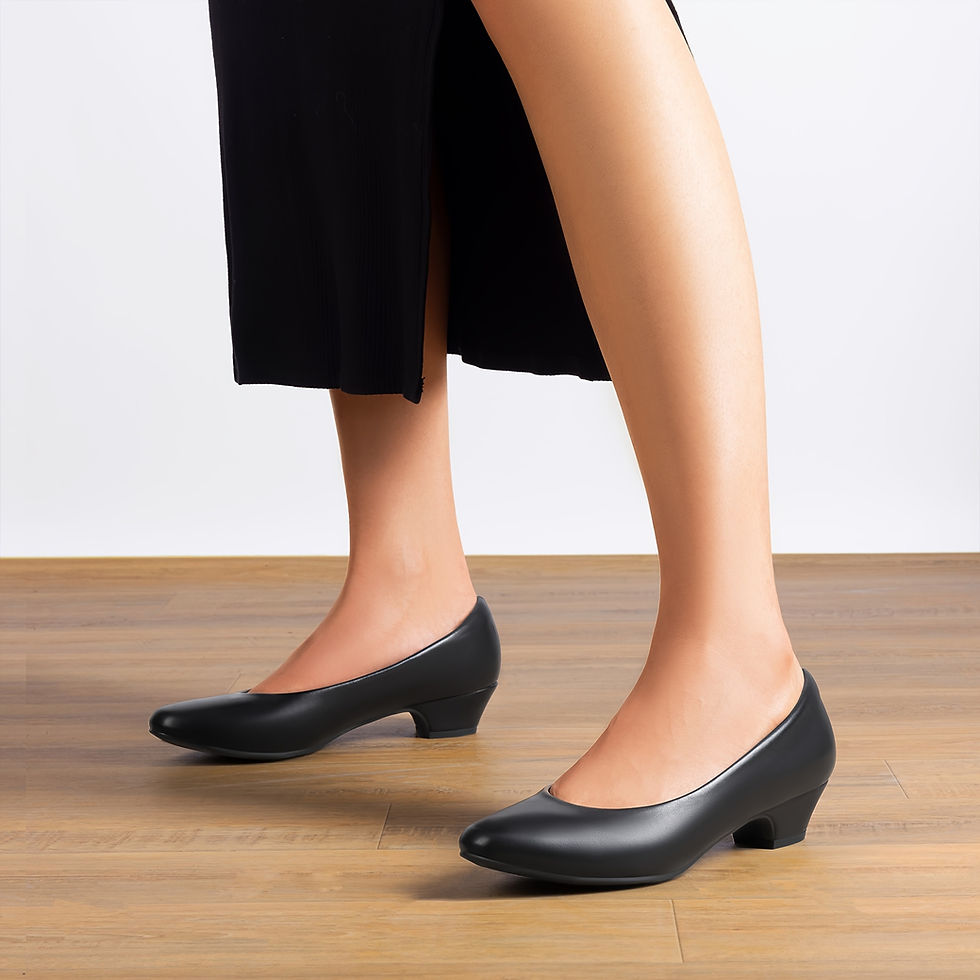 Thumbnail: Women's Low Chunky Heel Pump Shoes, Women Shoes