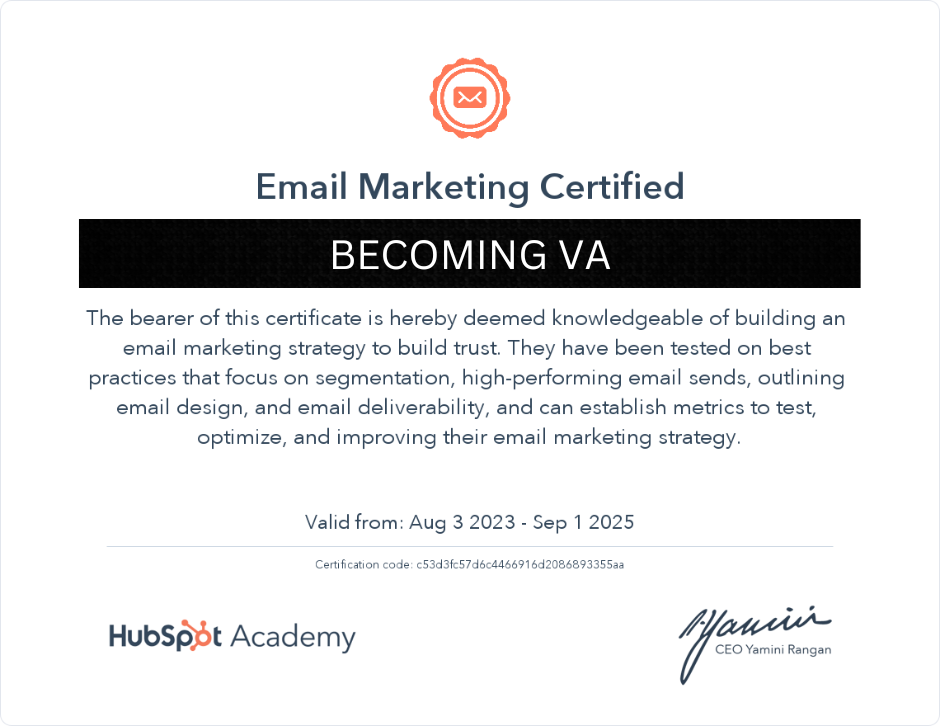 Mailstore Certification Example Celebrating a Milestone: My Email Marketing Certification Journey